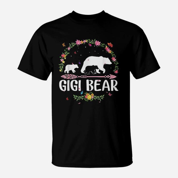 Gigi Bear Flowers Matching Family Bear Mothers Day Gift T-Shirt