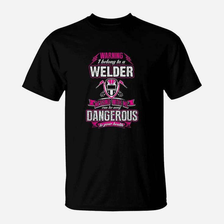 Girlfriend Wife Hubby Bf Spouse Of A Welder T-Shirt