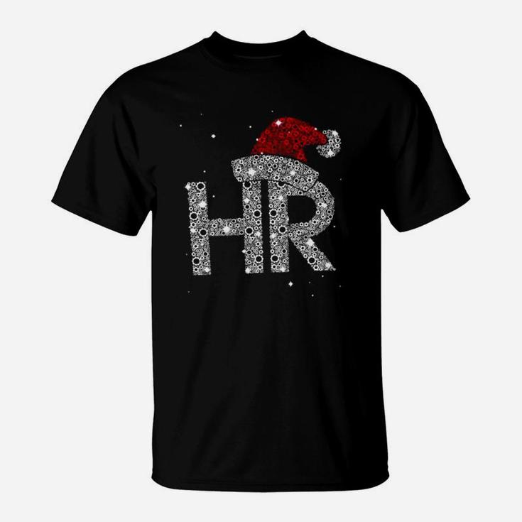 Glitter Hr Santa Hat Christmas Shirt T-Shirt