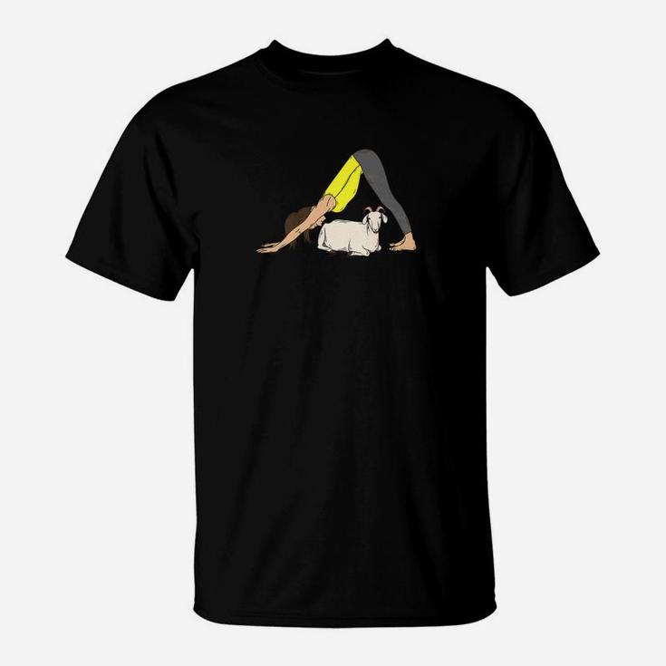 Goat Yoga Funny Downward Facing Dog Yoga Pose T-Shirt