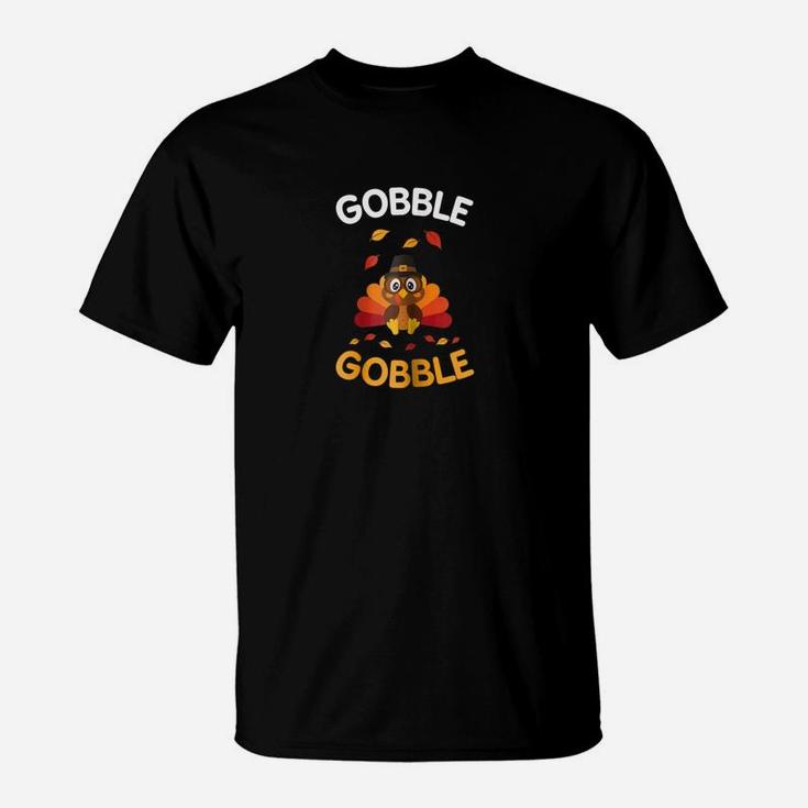 Gobble Gobble Cute Turkey Day Family Thankful T-Shirt