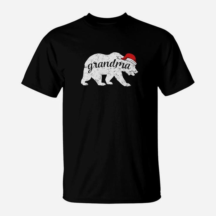 Grandma Bear Christmas Santa Hat T-Shirt