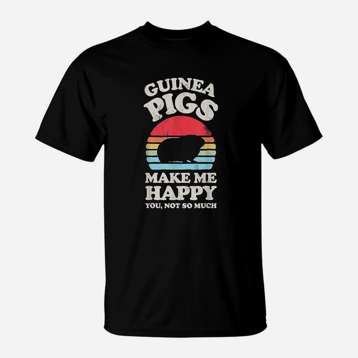 Guinea Pigs Make Me Happy Funny Guinea Pig Retro Vintage T-Shirt