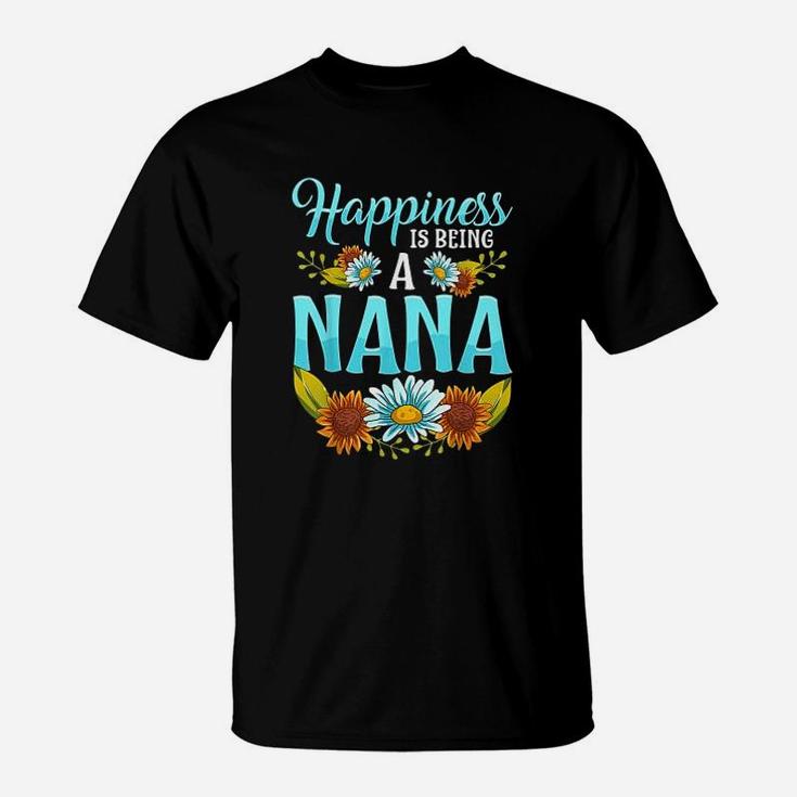 Happiness Is Being A Nana Cute Floral Mothers Day T-Shirt