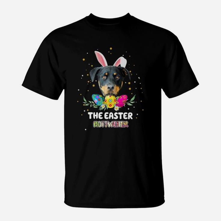 Happy Easter Cute Bunny Rottweiler Great Gift For Dog Lovers T-Shirt