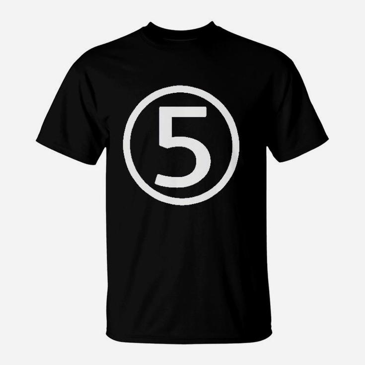 Happy Family Clothing Fifth Birthday Modern Circle Number Five T-Shirt