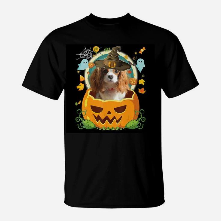 Happy Halloween Pumpkin Cavalier King Charles Spaniel Dog T-Shirt