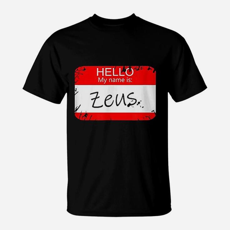 Hello My Name Is Zeus Funny Halloween Greek Gods T-Shirt