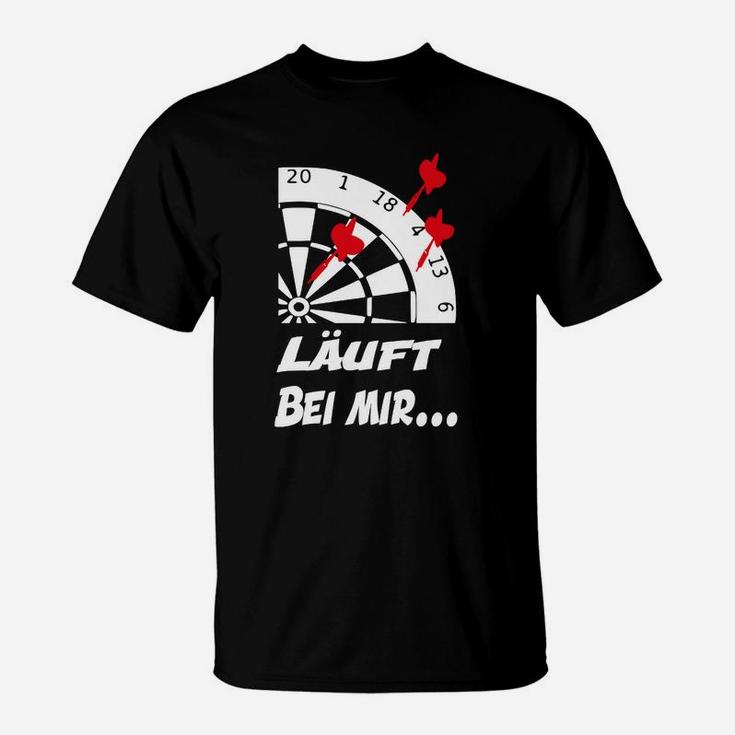 Herren Dart T-Shirt Läuft bei Mir... Dartboard & Pfeile Design