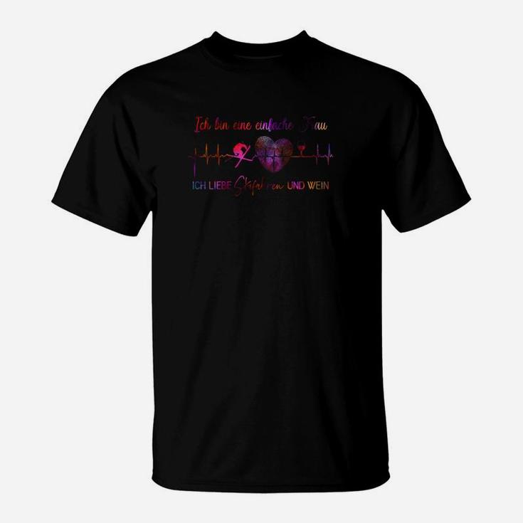 Herren T-Shirt Schwarz mit Herzfrequenz Musiker Grafik