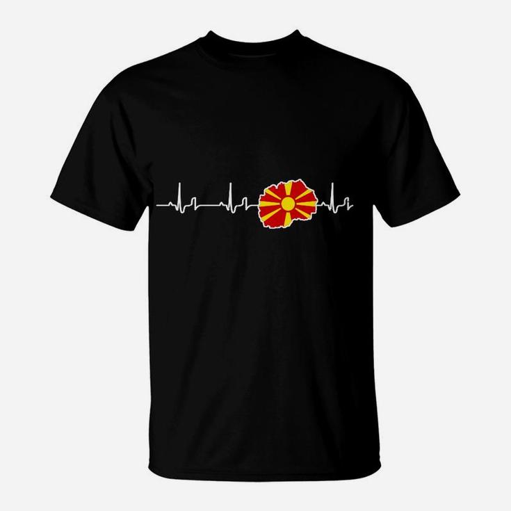 Herzschlag T-Shirt mit Blumenmotiv, Schwarzes Designershirt