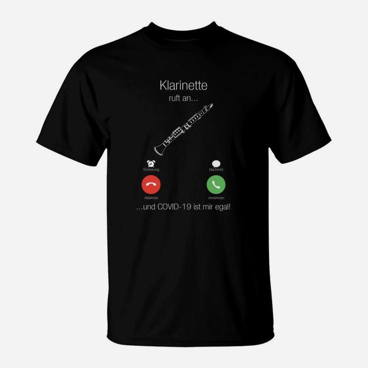 Humorvolles Klarinetten-T-Shirt mit Covid-19 Spruch, Musikliebhaber Tee