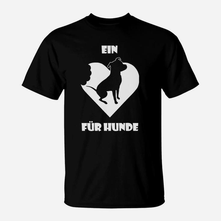 Hundeherz T-Shirt für Hundeliebhaber in Schwarz