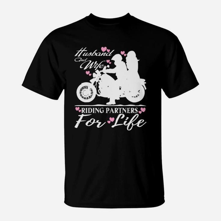 Husband And Wife Riding Partners For Life T Shirt T-Shirt