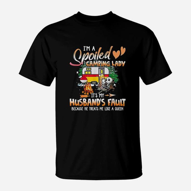 Camping Rv Caravan Motorhome Just Here For The Hookups Funny Unisex T-Shirt