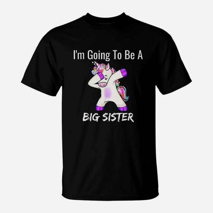 I Am Going To Be A Big Sister Girls Cute Unicorn T-Shirt