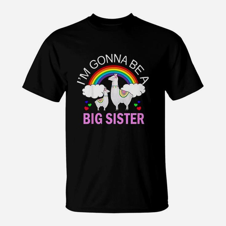 I Am Gonna Be A Big Sister Llama Girl Going To Be Big Girl T-Shirt