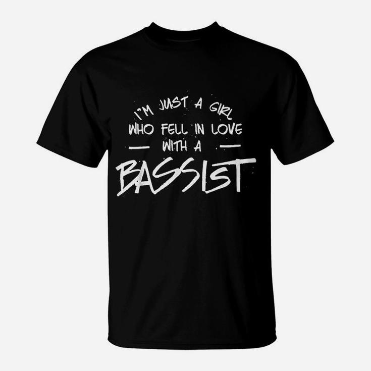 I Am Just A Girl Who Fell In Love With A Bassist Bass Guitar T-Shirt