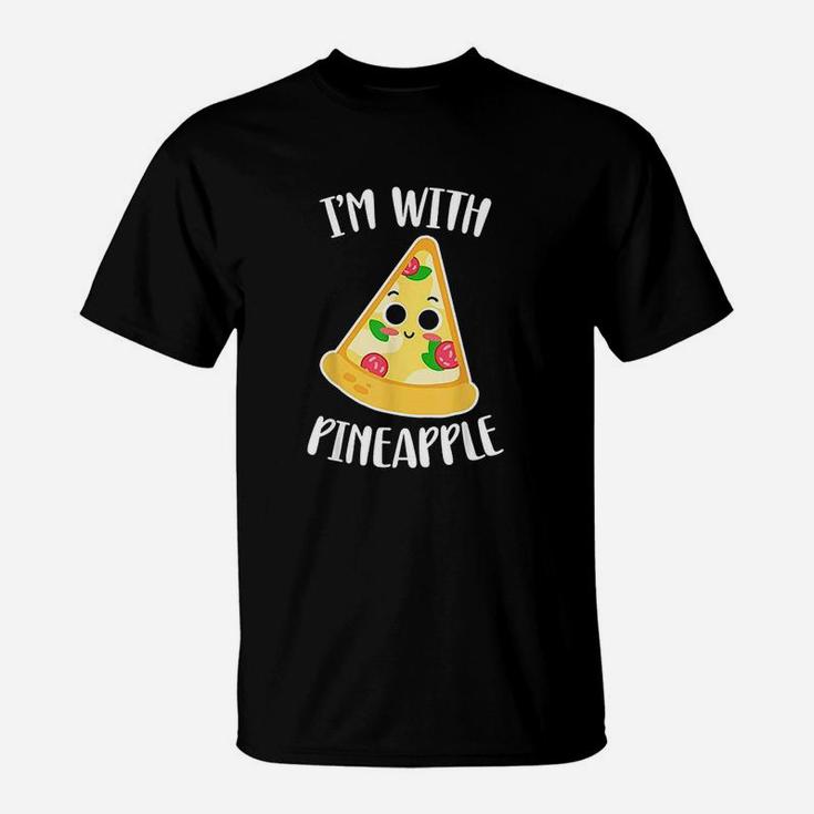 I Am With Pineapple Funny Halloween Pineapple Pizza Couple T-Shirt