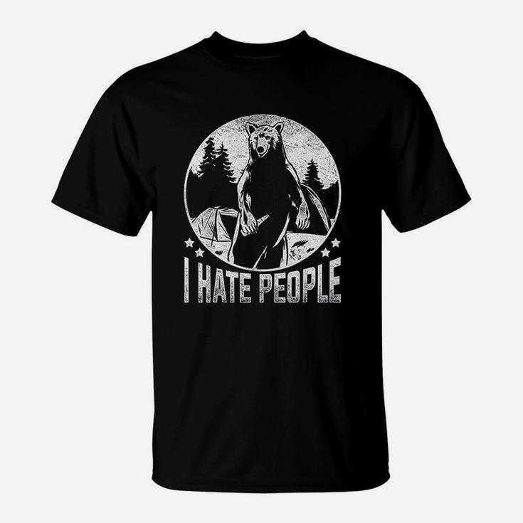 I Hate People I Eat People Camping Gift Hiking Bear Gift T-Shirt