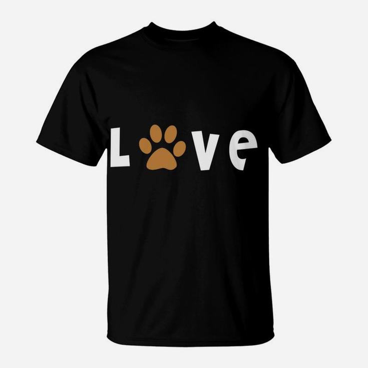 I Love Dogs Cats Flag Paw Print Dog Cat Rescue Adoption T-Shirt