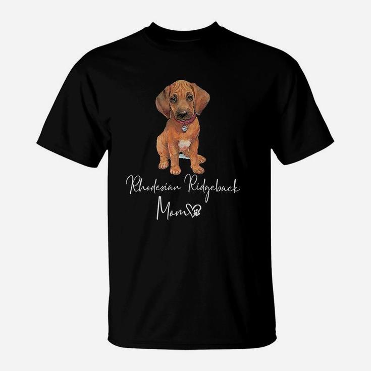 I Love My Ridgeback Dog Giftsfor Her Rhodesian Mom Cute Ridgeback Puppy Dog Owner T-Shirt