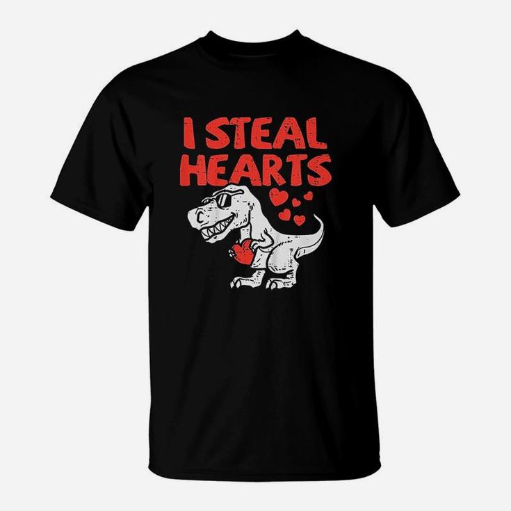 I Steal Hearts Trex Dino Cute Baby Boy Valentines Day Gift T-Shirt
