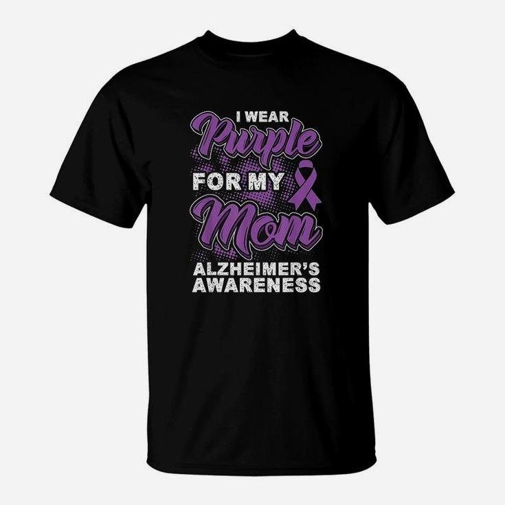 I Wear Purple For My Mom Awareness Gift T-Shirt