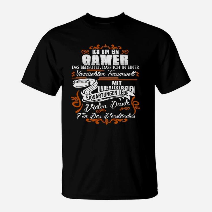 Ich Bin Ein Gamer Themen-T-Shirt, Lustiger Spruch mit Drachen-Design