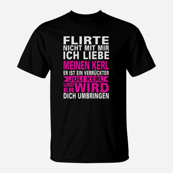 Ich Liebe Meinen Kerl Warnhinweis T-Shirt für Paare