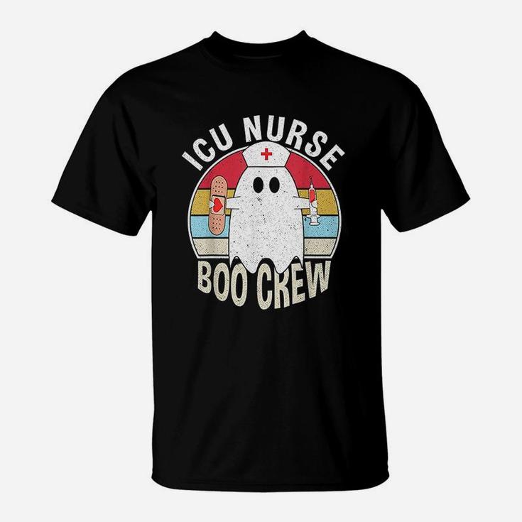 Icu Nurse Boo Crew Ghost Funny Retro Nursing Halloween T-Shirt