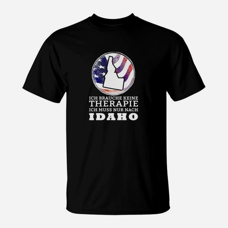 Idaho Therapie Motiv Schwarzes T-Shirt, Lustiges Idaho-Reisemotiv