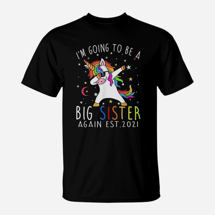 Im Going To Be A Big Sister Again Est 2021 Unicorn Kid T-Shirt