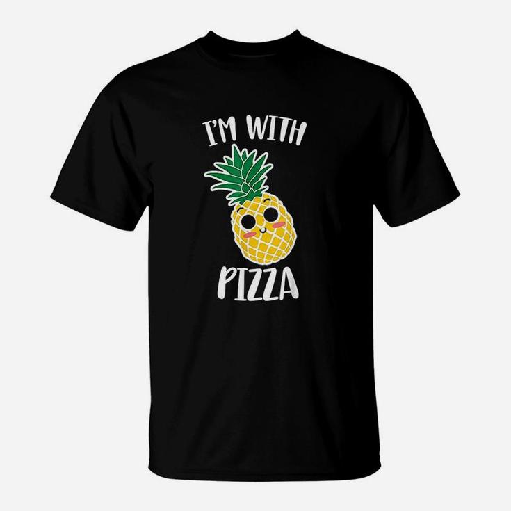 Im With Pizza Funny Halloween Pineapple Pizza Couple T-Shirt