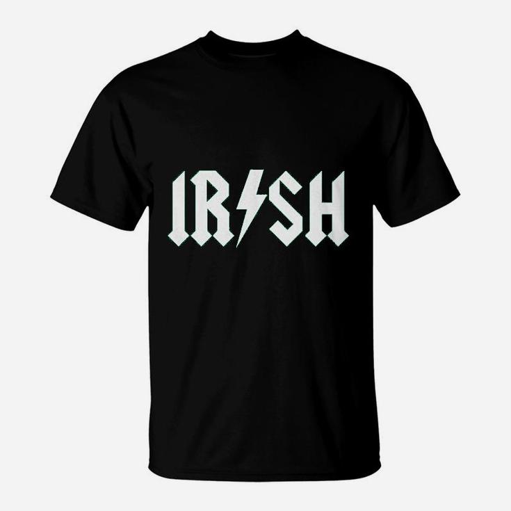 Irish Rockstar Funny Saint Patricks Day Shamrock St Clover Shenanigans T-Shirt