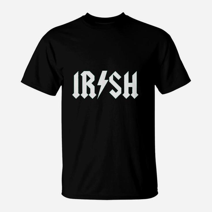 Irish Rockstar Funny Saint Patricks Day Shamrock St Clover Shenanigans T-Shirt