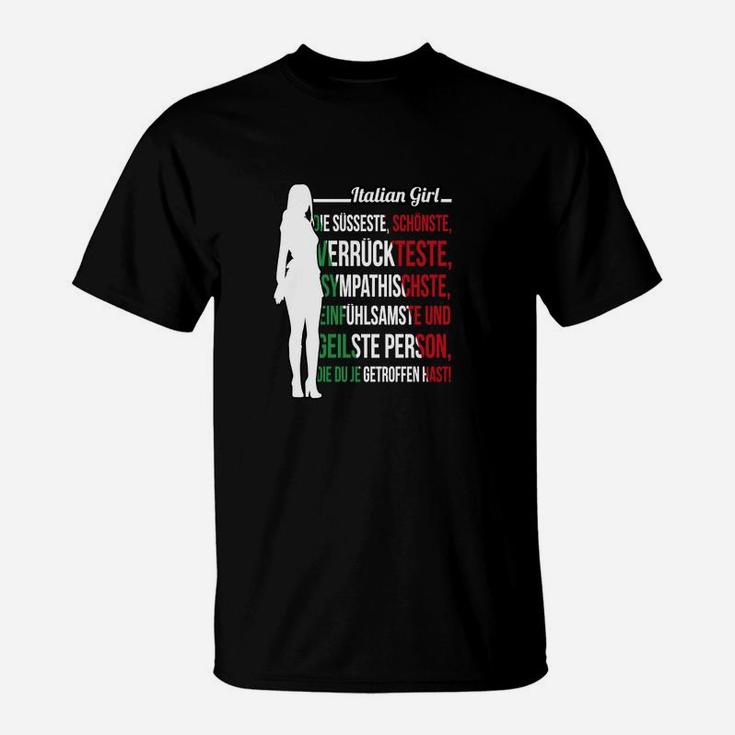 Italienisches Mädchen T-Shirt, Stolz-Slogan Tee