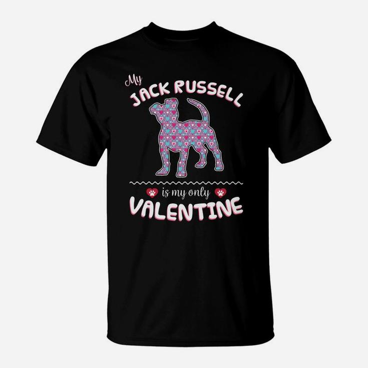 Jack Russell Dog Valentine Hear For Jack Russell Mom T-Shirt