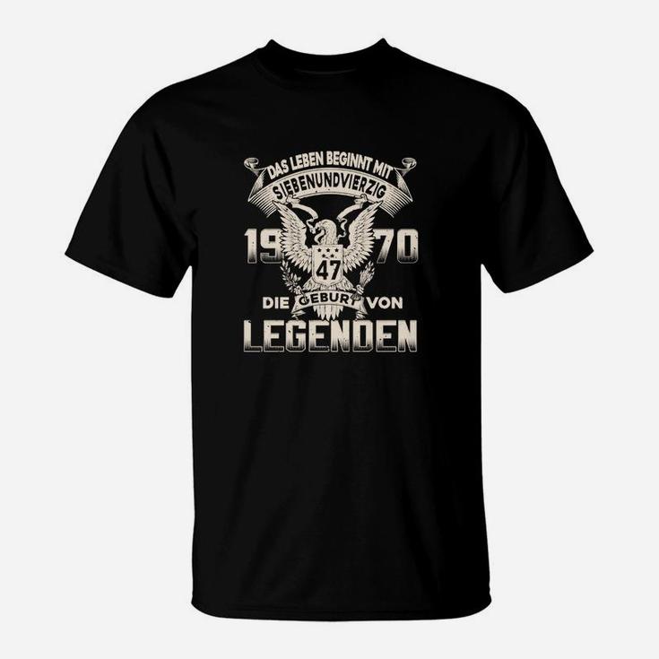 Jahrgang 1970 Legenden Geburtstag T-Shirt für Retro Fans