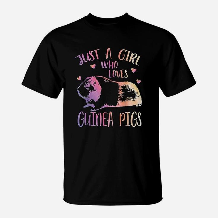 Just A Girl Who Loves Guinea Pigs Watercolor Pig T-Shirt