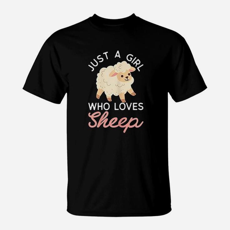 Just A Girl Who Loves Sheep Cute Sheep Design T-Shirt