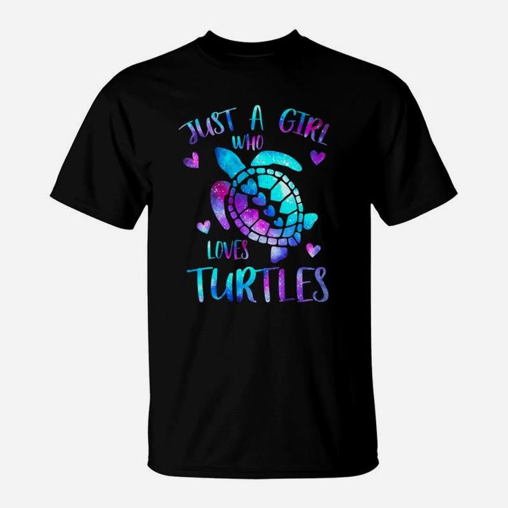 Just A Girl Who Loves Turtles Galaxy Space Sea Turtle Gift T-Shirt