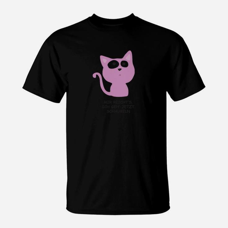 Katzen-Motiv T-Shirt mit Sonnenbrille, Stylisch & Lässig