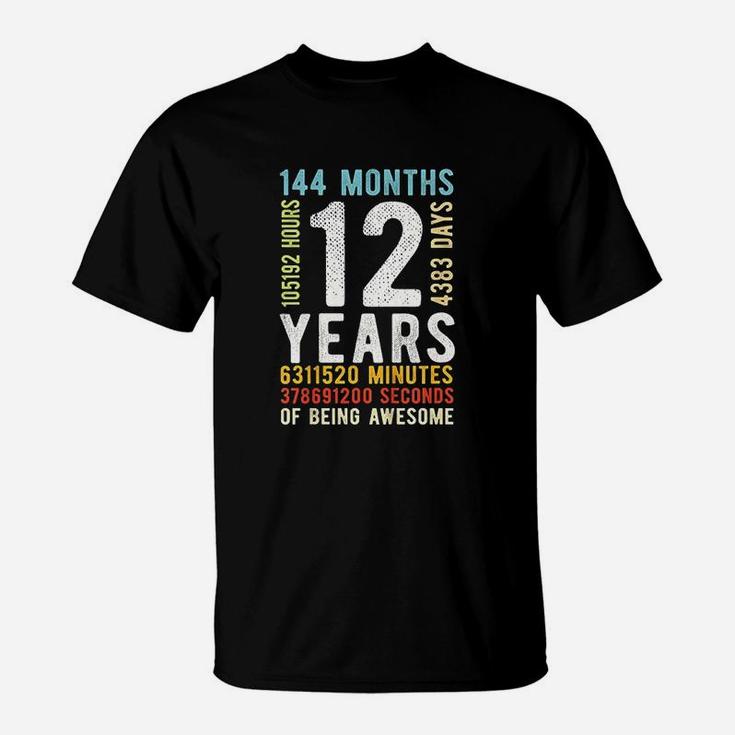 Kids 12th Birthday 12 Years Old Vintage T-Shirt