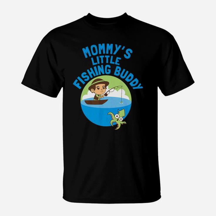 Kids Fishing Buddy Boys Mommys Little Fishing Buddy T-Shirt