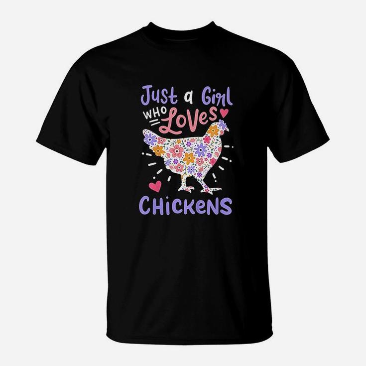 Kids Just A Girl Who Loves Chickens Chicken Hen Love T-Shirt