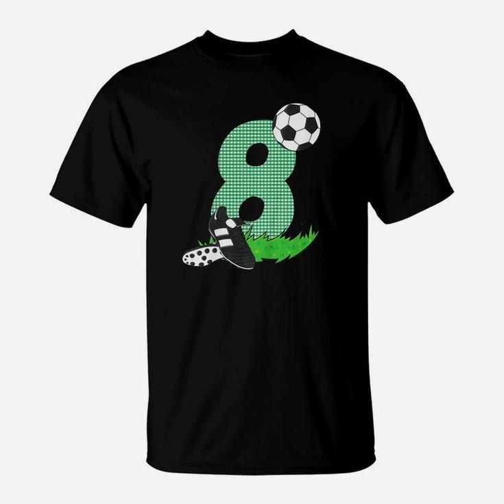 Kindergeburtstags 8 Jahre Fussball 8 Geburtstag T-Shirt