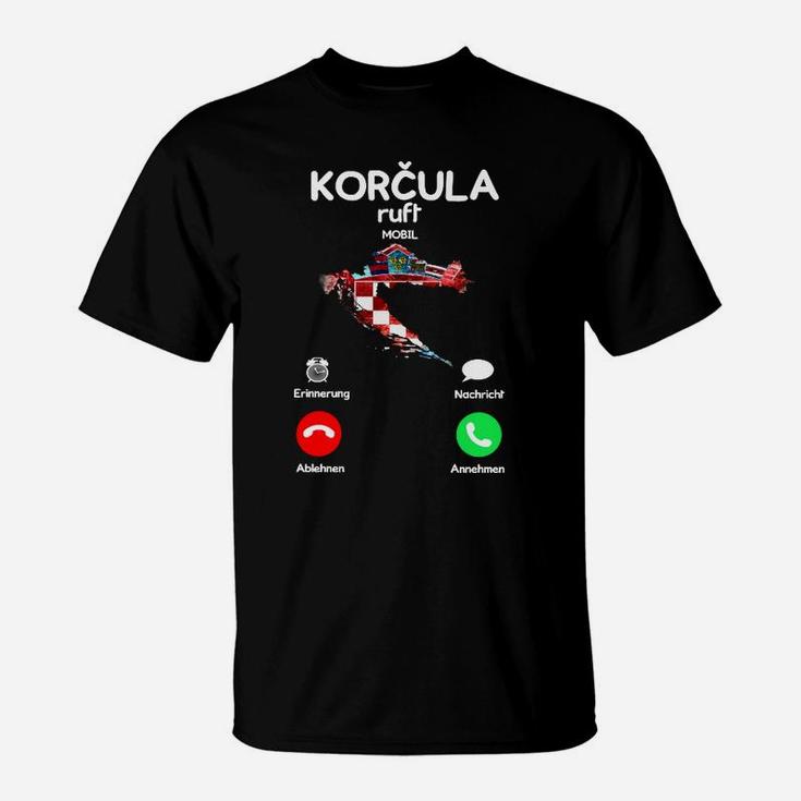 Korčula Ruderboot-Anruf Herren T-Shirt in Schwarz, Designermode