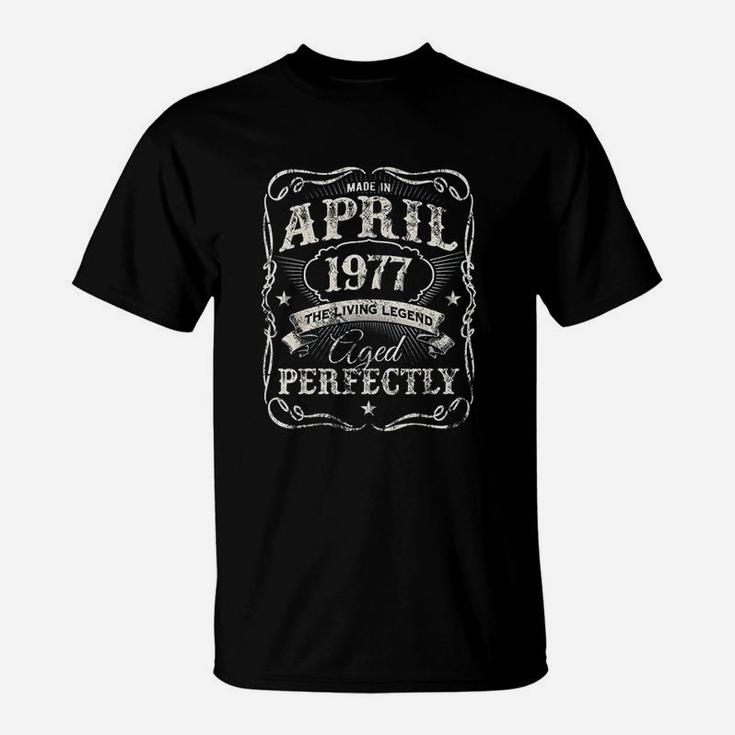 Legends Were Born In April 1977 Vintage 44th Birthday T-Shirt