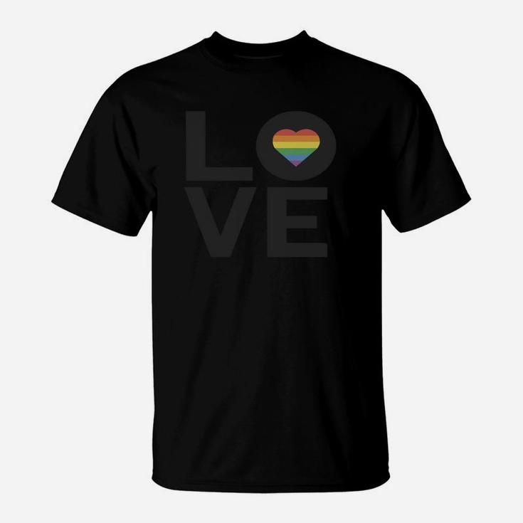 Lgbt Rainbow Love T-shirt Gay Lesbian Inspired Rainbow Heart Lgbt Pride Lgbt T-Shirt